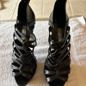 Prada Elegant Black Strappy Heels